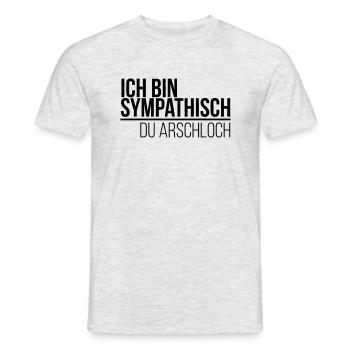ich bin sympathisch du Arschloch - Männer T-Shirt - Grau meliert - Vorne - AI Model Male 178 dark (178cm)