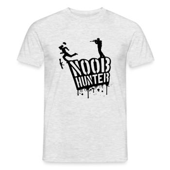 Noob Hunter Shooter blood drops Graffiti - Men's T-Shirt - heather grey - Front - AI Model Male 178 dark (178cm)