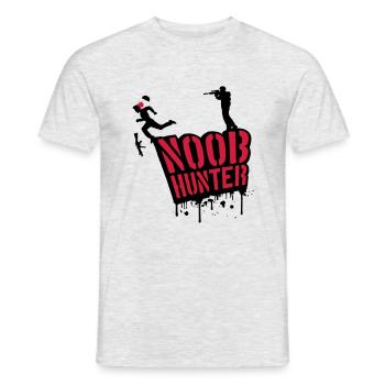 Shooter Noob Hunter Blut Tropfen Graffiti - Männer T-Shirt - Grau meliert - Vorne - AI Model Male 178 dark (178cm)