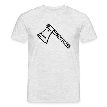 Axt Holzfäller Holz hacken Geschenkidee - Männer T-Shirt - Grau meliert - Vorne - AI Model Male 178 dark (178cm)