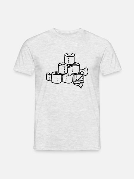 Toilette Klopapierturm WC - Männer T-Shirt - Grau meliert