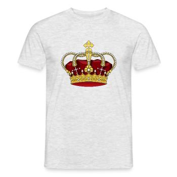 krone crown koenig king castle schloss tower burg1 - Männer T-Shirt - Grau meliert - Vorne - AI Model Male 178 dark (178cm)