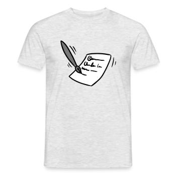 Letter fountain pen Letter ink pen gift idea - Men's T-Shirt - heather grey - Front - AI Model Male 178 dark (178cm)