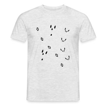 Fährte Fuchs, Hase, Eichhörnchen - Männer T-Shirt - Grau meliert - Vorne - AI Model Male 178 dark (178cm)
