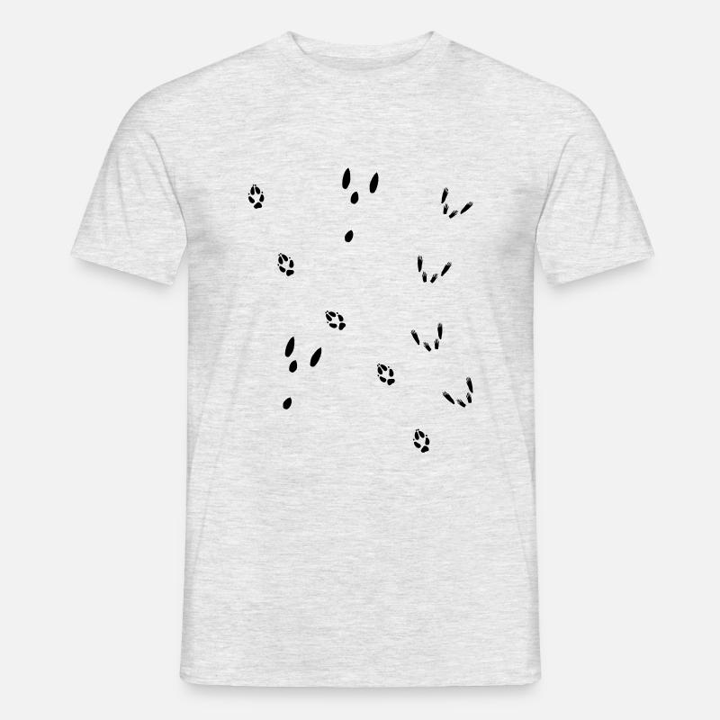 Fährte Fuchs, Hase, Eichhörnchen - Männer T-Shirt - Grau meliert