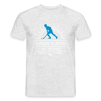 Hockey players are awesome, blue - Men's T-Shirt - heather grey - Front - AI Model Male 178 dark (178cm)