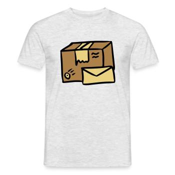 Mail mail package letter delivery package letter - Men's T-Shirt - heather grey - Front - AI Model Male 178 dark (178cm)
