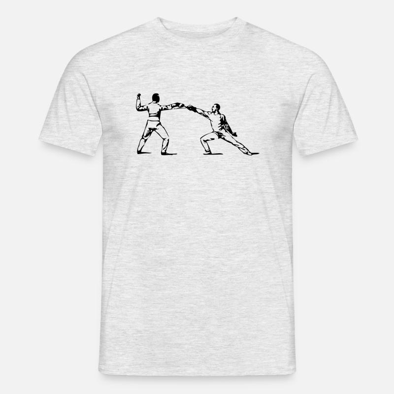 Escrime épée fleurette parade samurai9 - T-shirt homme - gris chiné