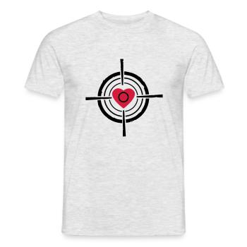 Love target - Männer T-Shirt - Grau meliert - Vorne - AI Model Male 178 dark (178cm)