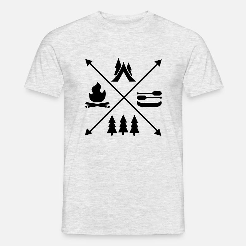 Camping - Männer T-Shirt - Grau meliert