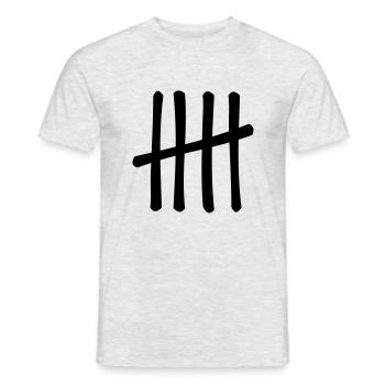 Fünf - Männer T-Shirt - Grau meliert - Vorne - AI Model Male 178 dark (178cm)
