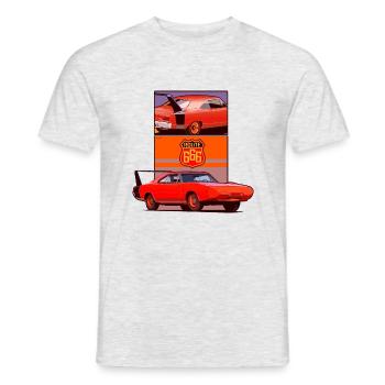 Route 666 - Men's T-Shirt - heather grey - Front - AI Model Male 178 dark (178cm)