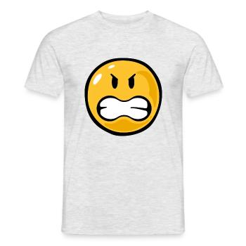 Smiley angry - Männer T-Shirt - Grau meliert - Vorne - AI Model Male 178 dark (178cm)
