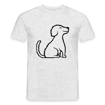 Braver glücklicher sitzender Hund - Männer T-Shirt - Grau meliert - Vorne - AI Model Male 178 dark (178cm)