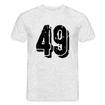 49 Zahl Trikot - Männer T-Shirt - Grau meliert - Vorne - AI Model Male 178 dark (178cm)