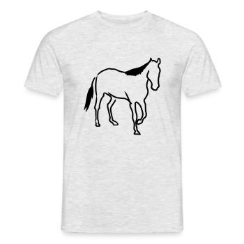 Oneline Horse 2 - Men's T-Shirt - heather grey - Front - AI Model Male 178 dark (178cm)