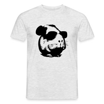 Guinea pig cool sunglasses funny vector 12 - Men's T-Shirt - heather grey - Front - AI Model Male 178 dark (178cm)