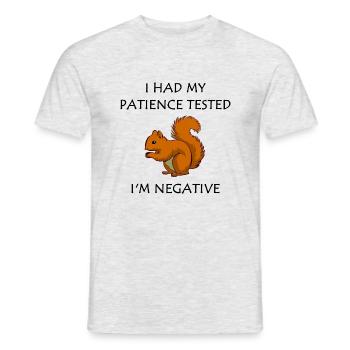 Patience tested ... negative - Männer T-Shirt - Grau meliert - Vorne - AI Model Male 178 dark (178cm)