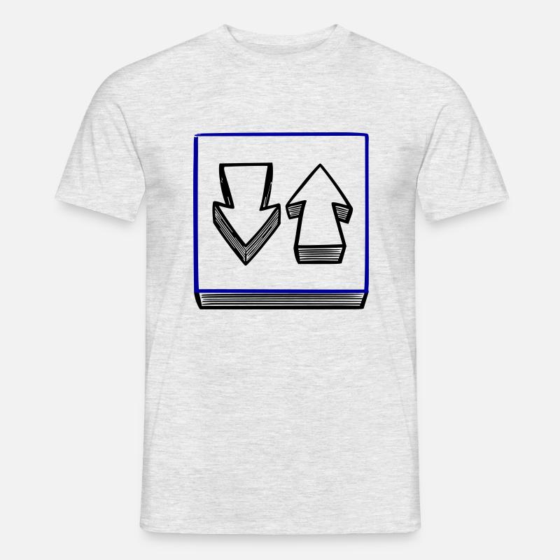 Schild auf und ab - Männer T-Shirt - Grau meliert