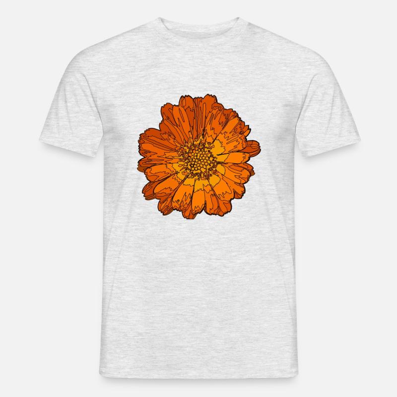 Abstrakte Ringelblume - Männer T-Shirt - Grau meliert