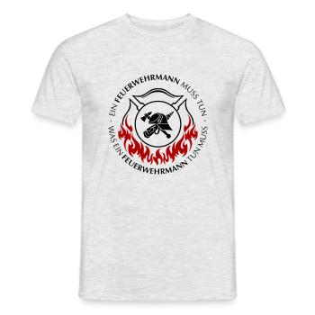 Ein Feuerwehrmann muss tun - Männer T-Shirt - Grau meliert - Vorne - AI Model Male 178 dark (178cm)