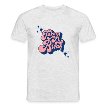 FAITES UNE PAUSE - T-shirt homme - gris chiné - Devant - AI Model Male 178 dark (178cm)