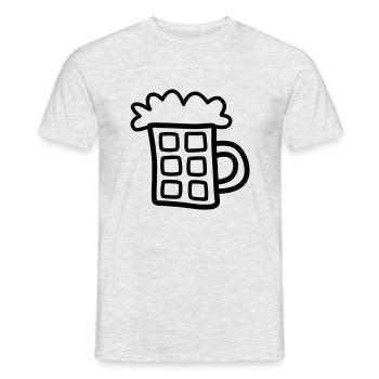 Bière 1 - T-shirt homme - gris chiné - Devant - AI Model Male 178 dark (178cm)