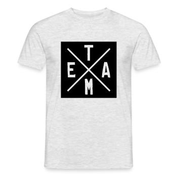 Team Design 01 - Men's T-Shirt - heather grey - Front - AI Model Male 178 dark (178cm)