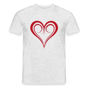 Herz - Männer T-Shirt - Grau meliert - Vorne - AI Model Male 178 dark (178cm)