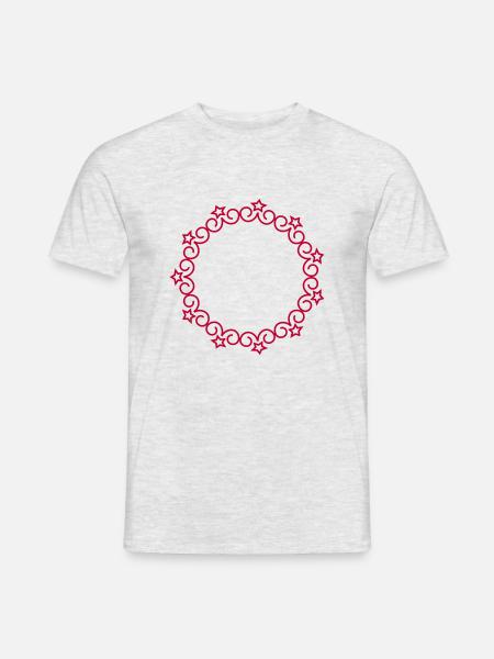Kreisformen mit Sternenwirbeln Muster - Männer T-Shirt - Grau meliert