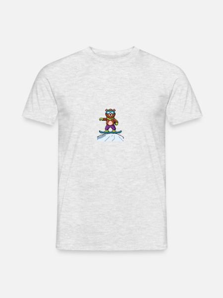 Die Bären-Saga - SNOWBOARDEN - Männer T-Shirt - Grau meliert