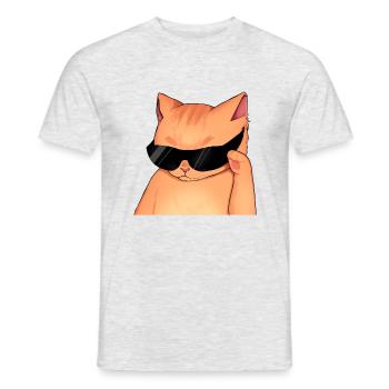 Cool Orange cat with Shades - Men's T-Shirt - heather grey - Front - AI Model Male 178 dark (178cm)