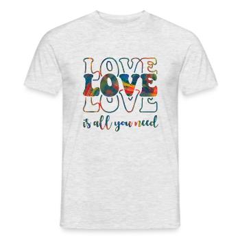 xoxo love you amore Blumen Frauen Valentinstag 14 - Männer T-Shirt - Grau meliert - Vorne - AI Model Male 178 dark (178cm)