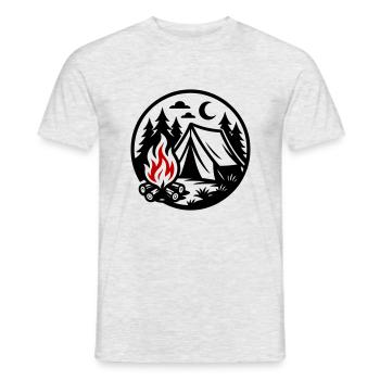 Camping Zelt Wald - Männer T-Shirt - Grau meliert - Vorne - AI Model Male 178 dark (178cm)