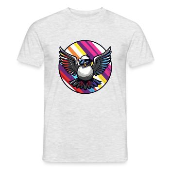Taube Vogel Cool Comic - Männer T-Shirt - Grau meliert - Vorne - AI Model Male 178 dark (178cm)