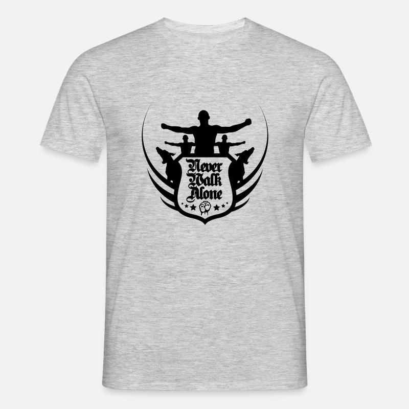 neverwalkalone2 - Männer T-Shirt - Grau meliert