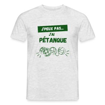 j'peux pas j'ai pétanque - T-shirt homme - gris chiné - Devant - AI Model Male 178 dark (178cm)