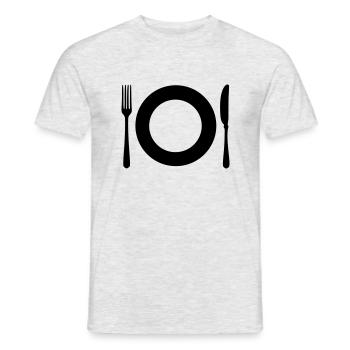 Cutlery - Plate - Men's T-Shirt - heather grey - Front - AI Model Male 178 dark (178cm)