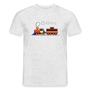 eisenbahn zug tram train railroad railway locomoti - Männer T-Shirt - Grau meliert - Vorne - AI Model Male 178 dark (178cm)