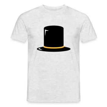Chapeau Cylindre - Top Hat - Skin-de-Forme - T-shirt homme - gris chiné - Devant - AI Model Male 178 dark (178cm)