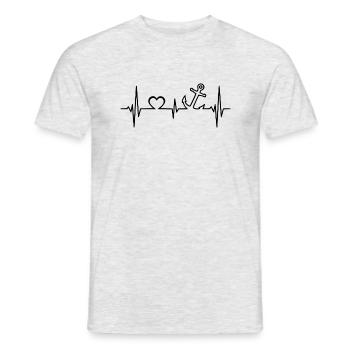 Anker Herzschlag EKG Seemann Seefahrer Herz - Männer T-Shirt - Grau meliert - Vorne - AI Model Male 178 dark (178cm)