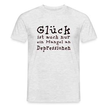 Glück und Depressionen BLACK - Männer T-Shirt - Grau meliert - Vorne - AI Model Male 178 dark (178cm)
