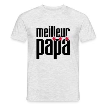 Meilleur Papa - T-shirt homme - gris chiné - Devant - AI Model Male 178 dark (178cm)