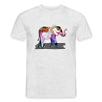 éléphant - T-shirt homme - gris chiné - Devant - AI Model Male 178 dark (178cm)