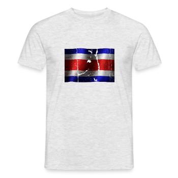 Costa Rica drapeau cool vintage utilisé look sport - T-shirt homme - gris chiné - Devant - AI Model Male 178 dark (178cm)
