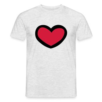 Herz / Heart / Coeur / - Männer T-Shirt - Grau meliert - Vorne - AI Model Male 178 dark (178cm)