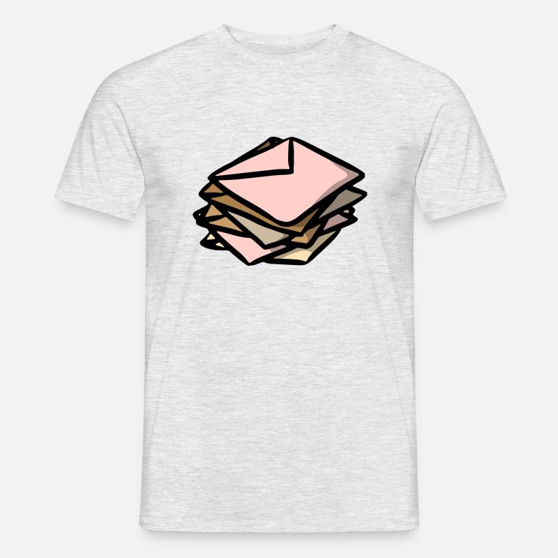 Briefe letters Briefumschlag envelope - Männer T-Shirt - Grau meliert