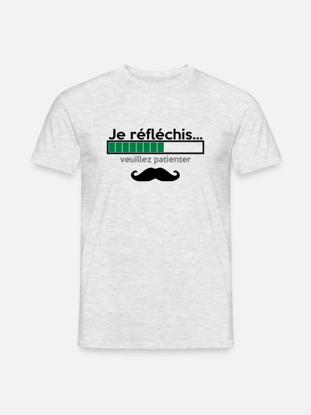 Je Réfléchis Veuillez Patienter Chargement - T-shirt homme - gris chiné