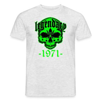 Les couleurs peuvent être modifiées | Légendaire depuis 1971 - T-shirt homme - gris chiné - Devant - AI Model Male 178 dark (178cm)