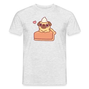 Süßer Mops in Kürbiskuchen lustig - Männer T-Shirt - Grau meliert - Vorne - AI Model Male 178 dark (178cm)